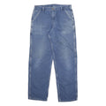 CARHARTT Blanket Lined Mens Relaxed Blue Denim Jeans W34 L30 Workwear Cotton