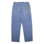 CARHARTT Blanket Lined Mens Relaxed Blue Denim Jeans W34 L30 Workwear Cotton