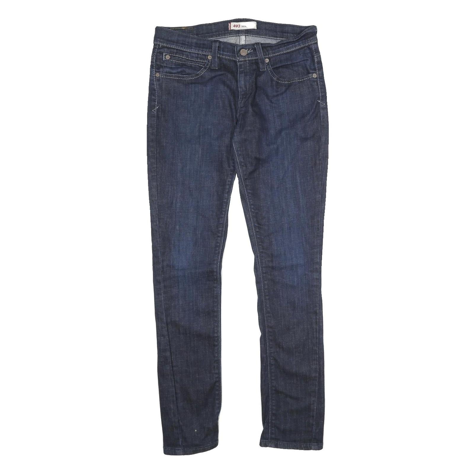 LEVI'S 493 Skinny Fit Womens Jeans Blue Slim Denim Raw W30 L32 Stylish