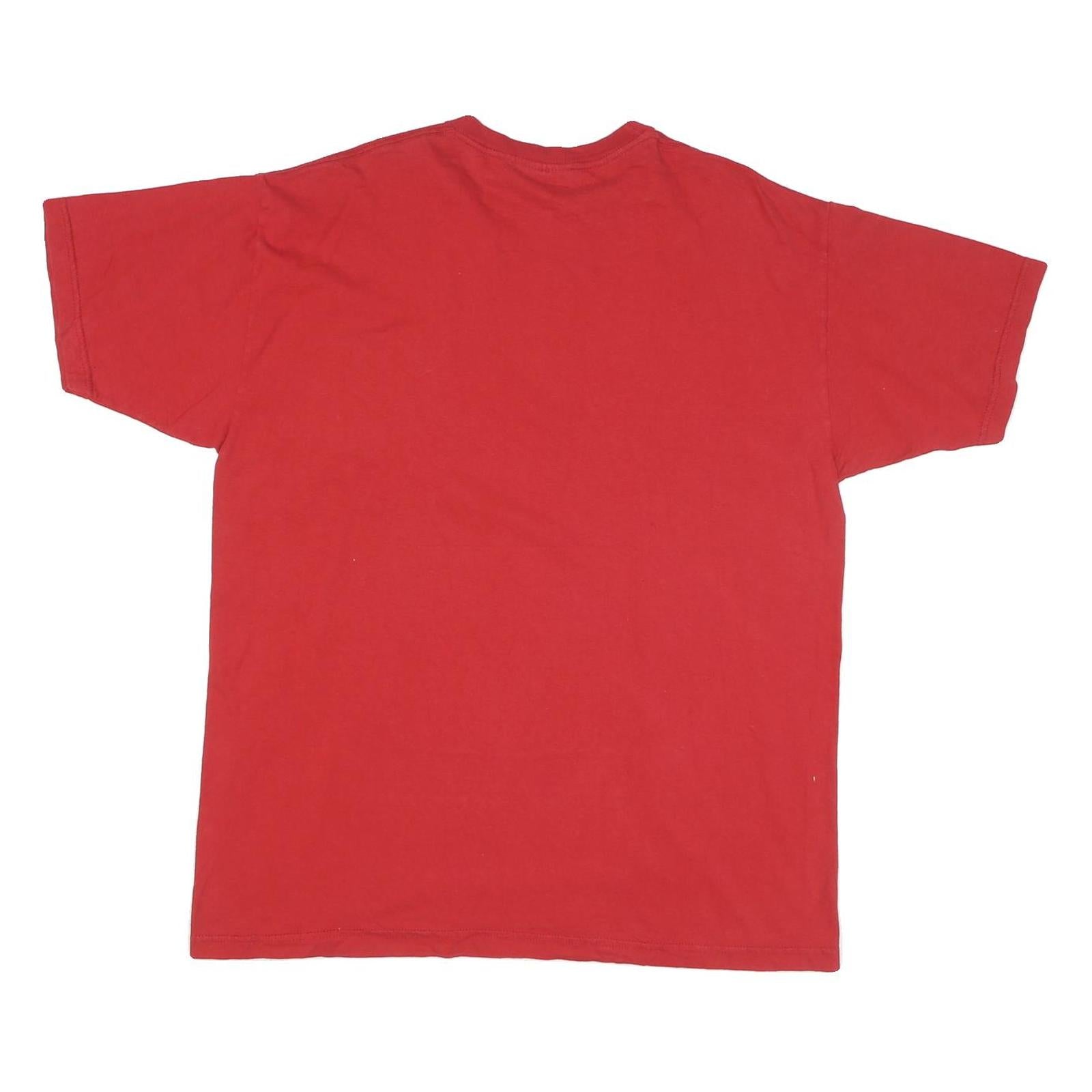 POLO RALPH LAUREN Mens Red Plain T-Shirt L Short Sleeve Crew Neck Pocket