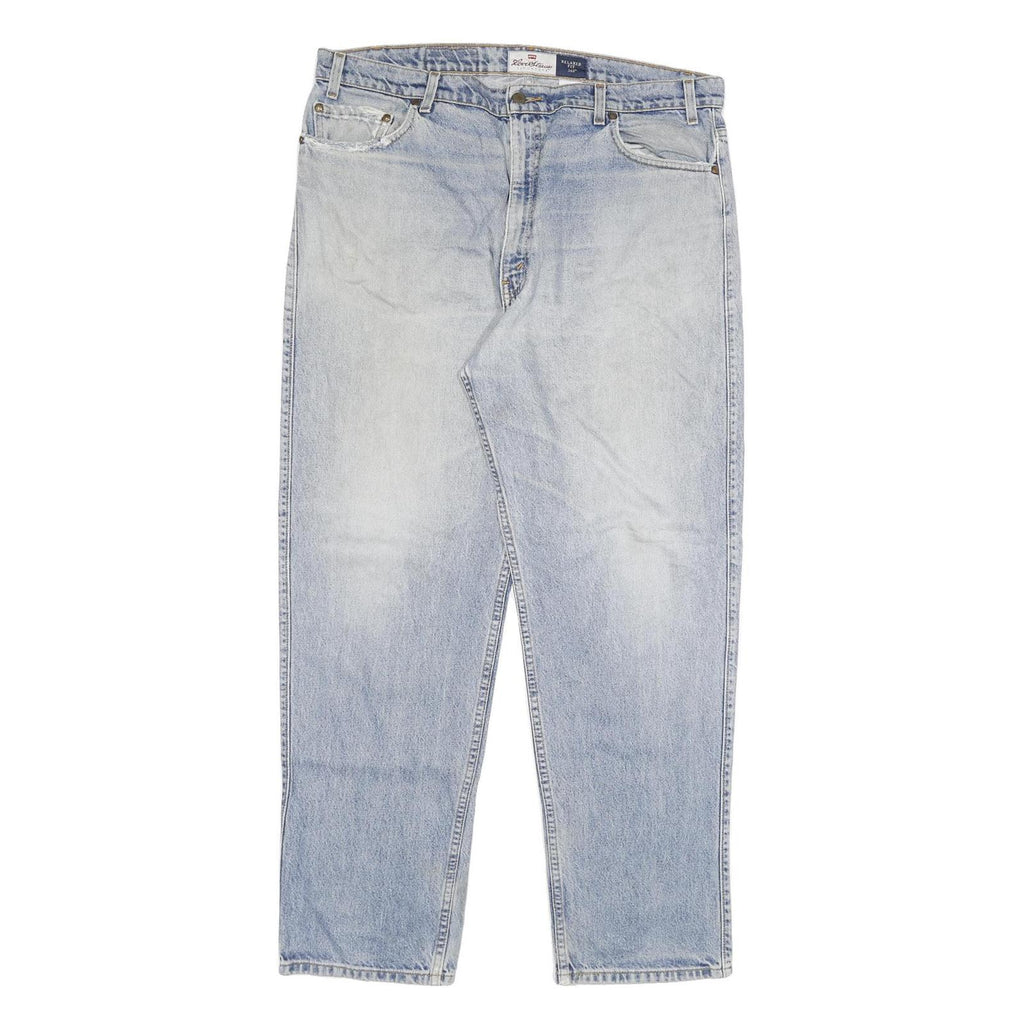 LEVI'S Mens Regular Fit Light Blue Denim Jeans W40 L32 Cotton Blend Zip