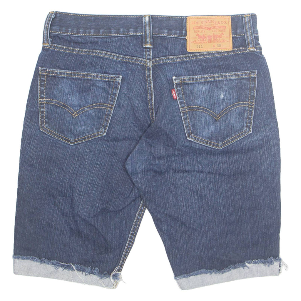 LEVI'S Cut Off Turn Up 511 Mens Denim Shorts Blue M W30