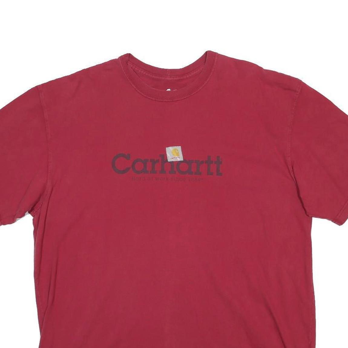 CARHARTT Mens Red XL Classic Crew Neck Graphic T-Shirt Cotton Casual Summer