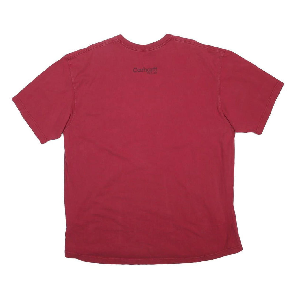 CARHARTT Mens Red XL Classic Crew Neck Graphic T-Shirt Cotton Casual Summer