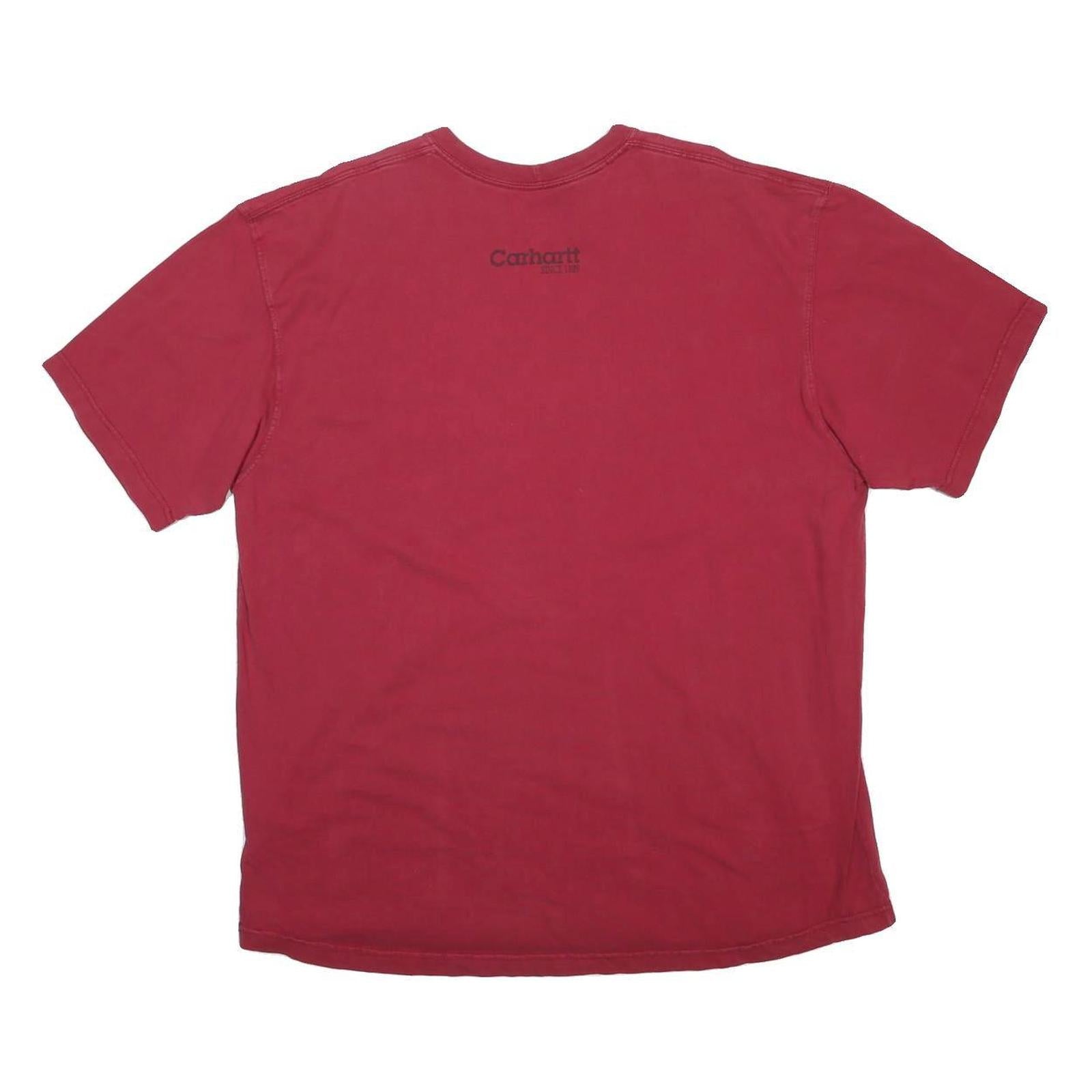 CARHARTT Mens Red XL Classic Crew Neck Graphic T-Shirt Cotton Casual Summer