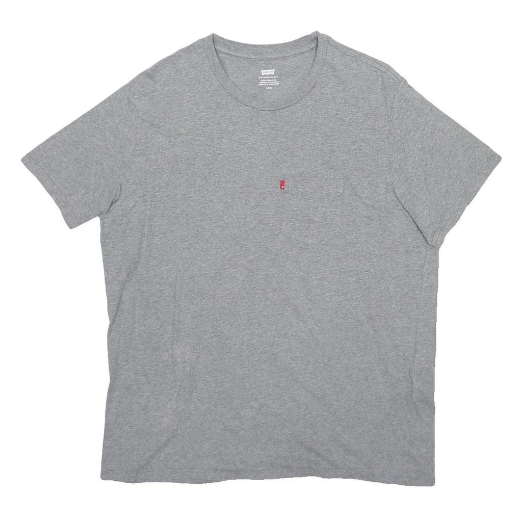 LEVI'S Mens Grey Classic T-Shirt L Short Sleeve Crew Neck Pocket Cotton Blend