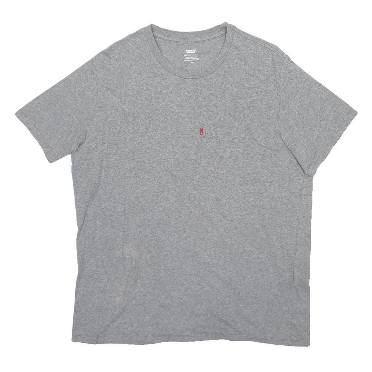 LEVI'S Mens Grey Classic T-Shirt L Short Sleeve Crew Neck Pocket Cotton Blend