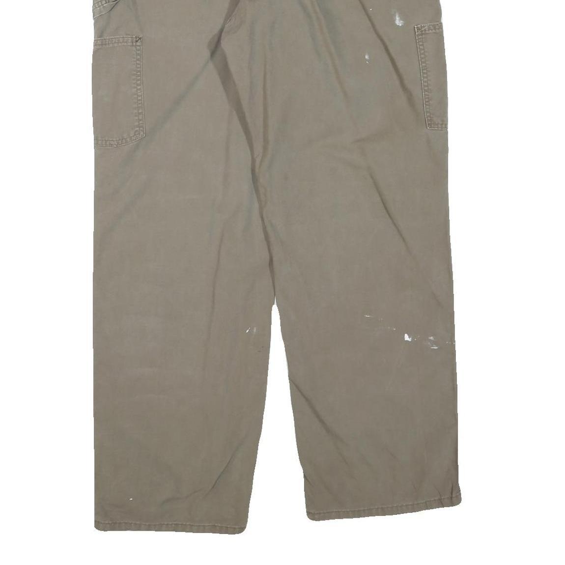 CARHARTT Mens Cotton Blend Beige Regular Straight Trousers W36 L32 Workwear Zip