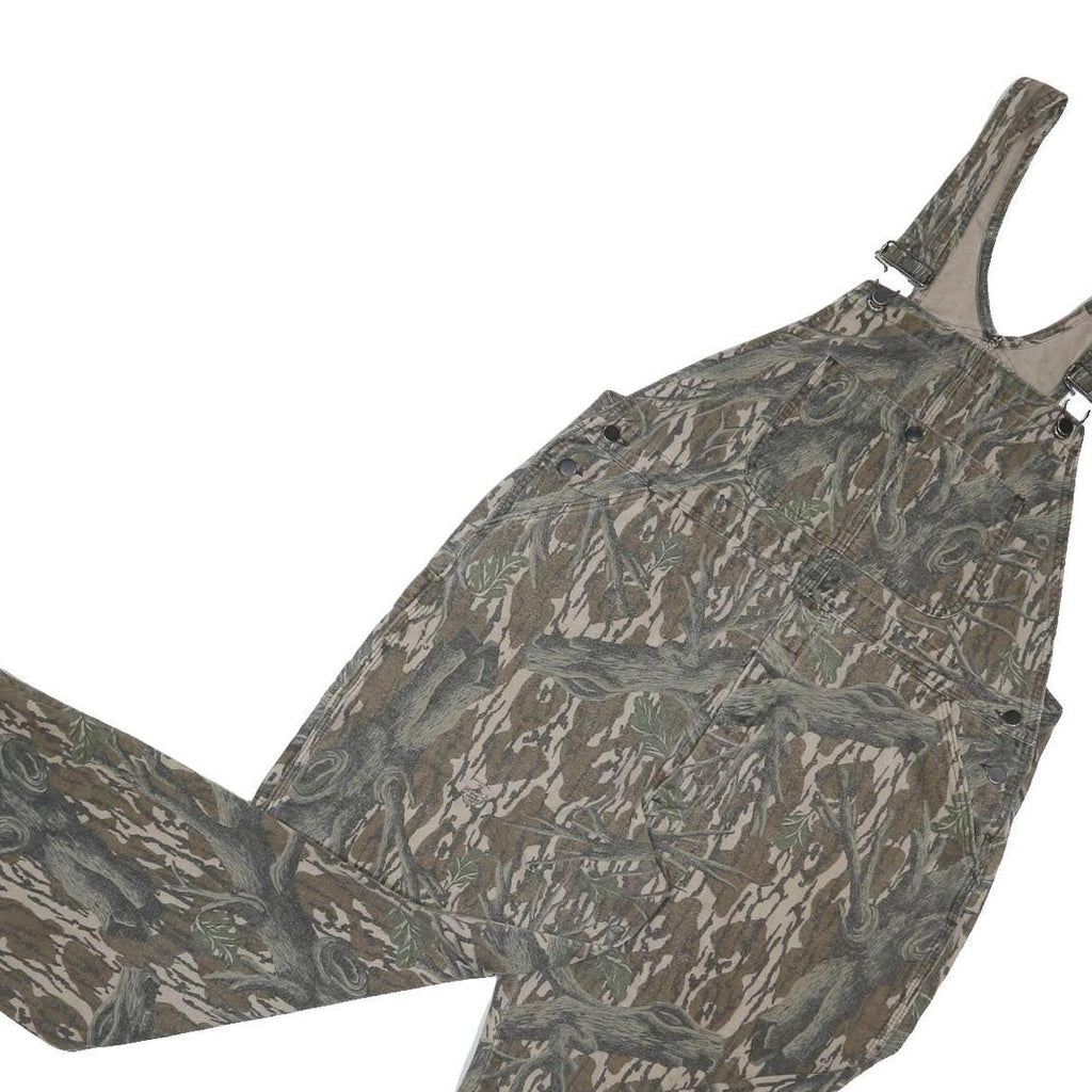 MOSSY OAK Mens Brown Cotton Dungarees Loose Fit Camouflage L W44 L30 Utility