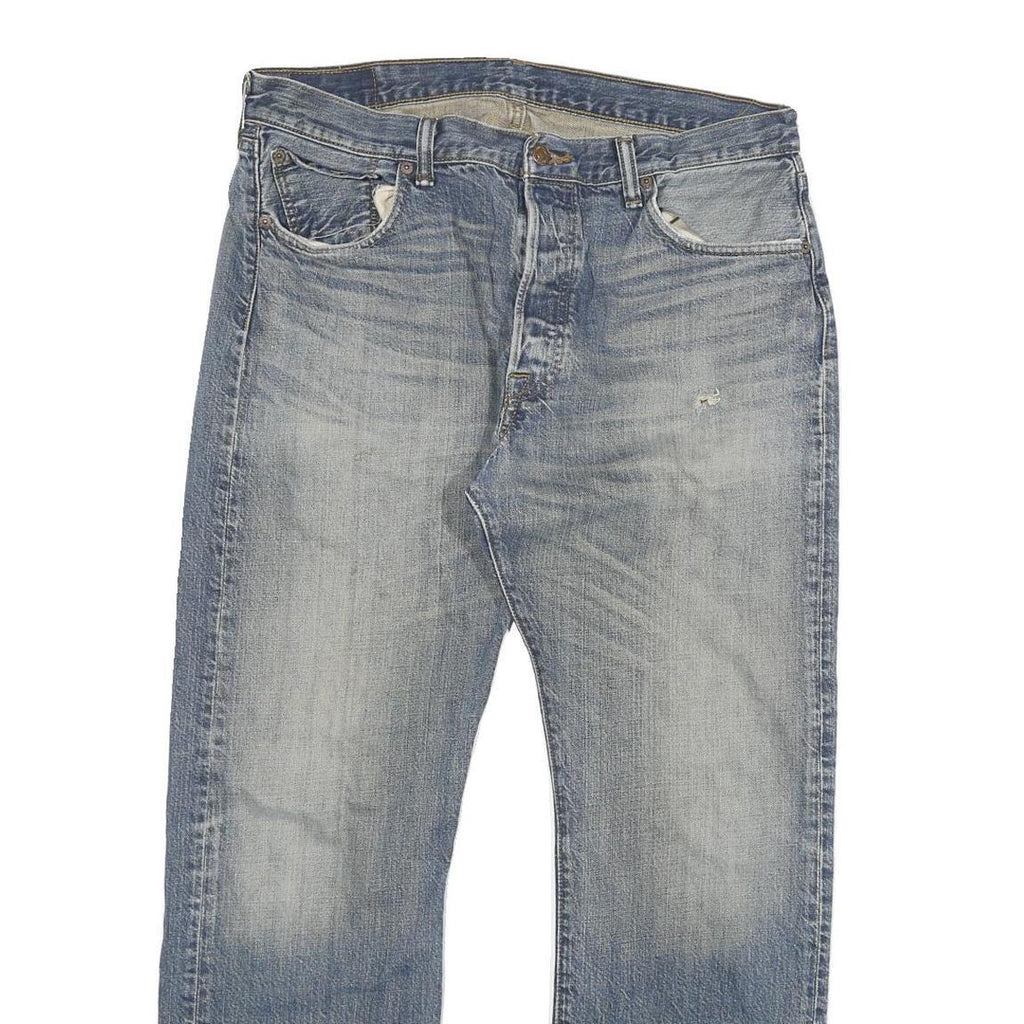 LEVI'S 501 Mens Jeans Blue Regular Straight Denim Medium W34 L32 Classic Button