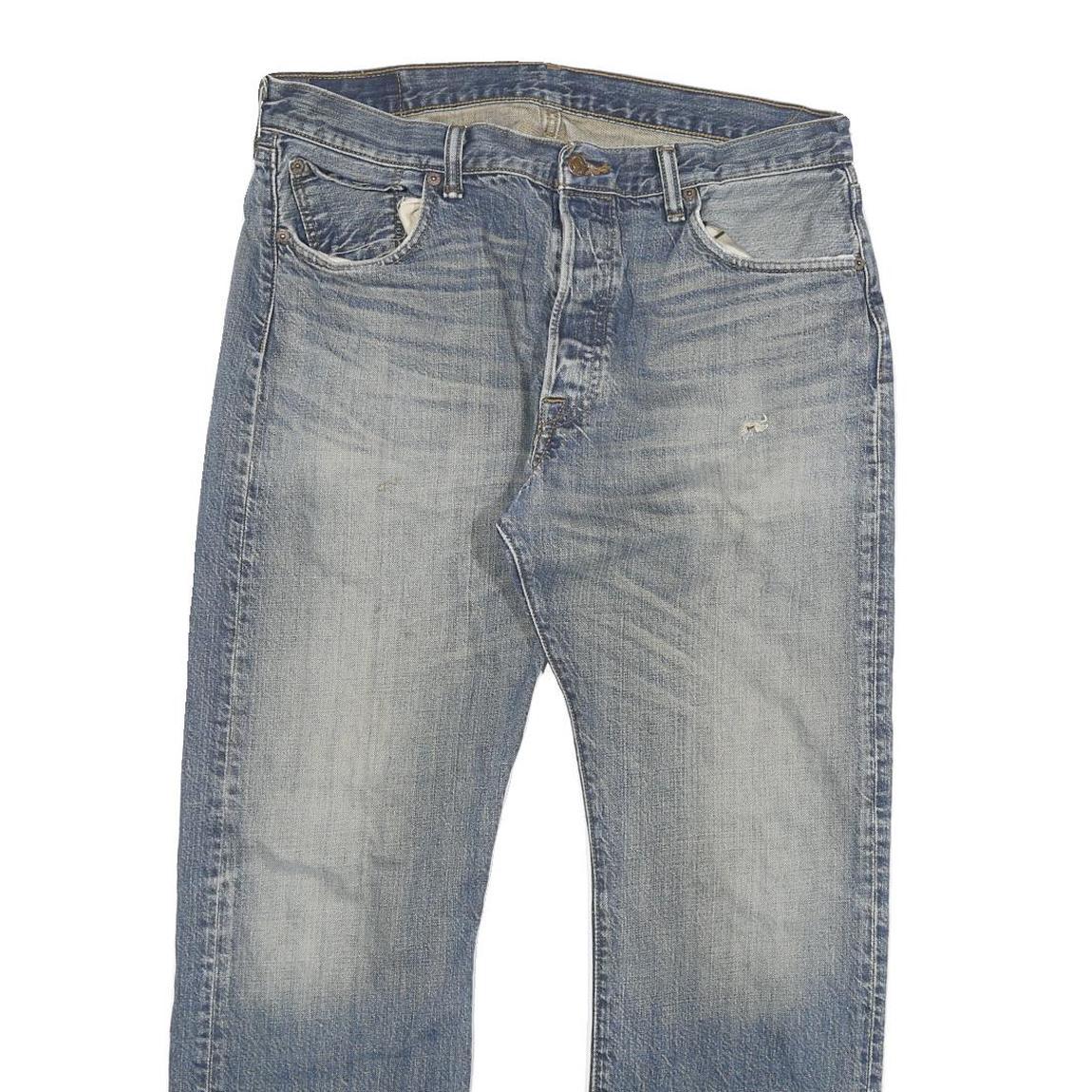 LEVI'S 501 Mens Jeans Blue Regular Straight Denim Medium W34 L32 Classic Button