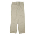 DICKIES Mens Regular Fit Beige Cotton Blend Trousers W32 L32 Zip Closure