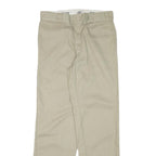 DICKIES Mens Regular Fit Beige Cotton Blend Trousers W32 L32 Zip Closure