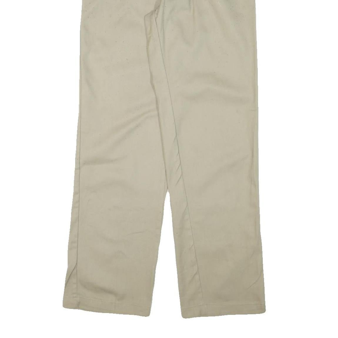 DICKIES Mens Regular Fit Beige Cotton Blend Trousers W32 L32 Zip Closure