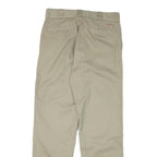 DICKIES Mens Regular Fit Beige Cotton Blend Trousers W32 L32 Zip Closure
