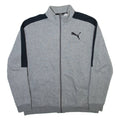 PUMA Full Zip Mens Sweatshirt Grey High Neck L