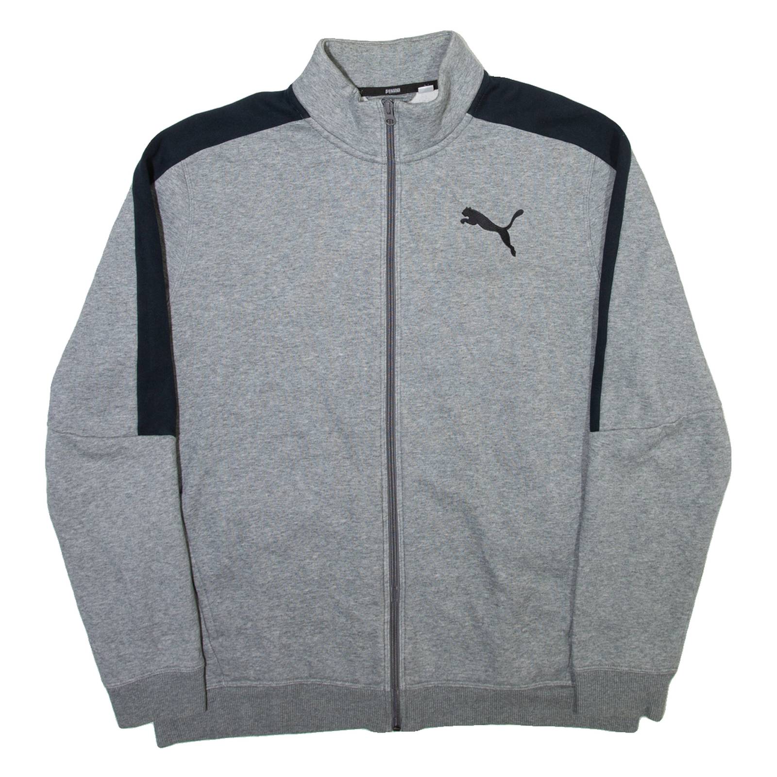PUMA Full Zip Mens Sweatshirt Grey High Neck L