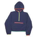 NEW BALANCE Womens Blue Lightweight Polyester Blend Half Zip Hoodie Jacket M