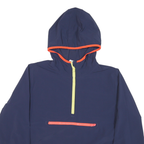 NEW BALANCE Womens Blue Lightweight Polyester Blend Half Zip Hoodie Jacket M