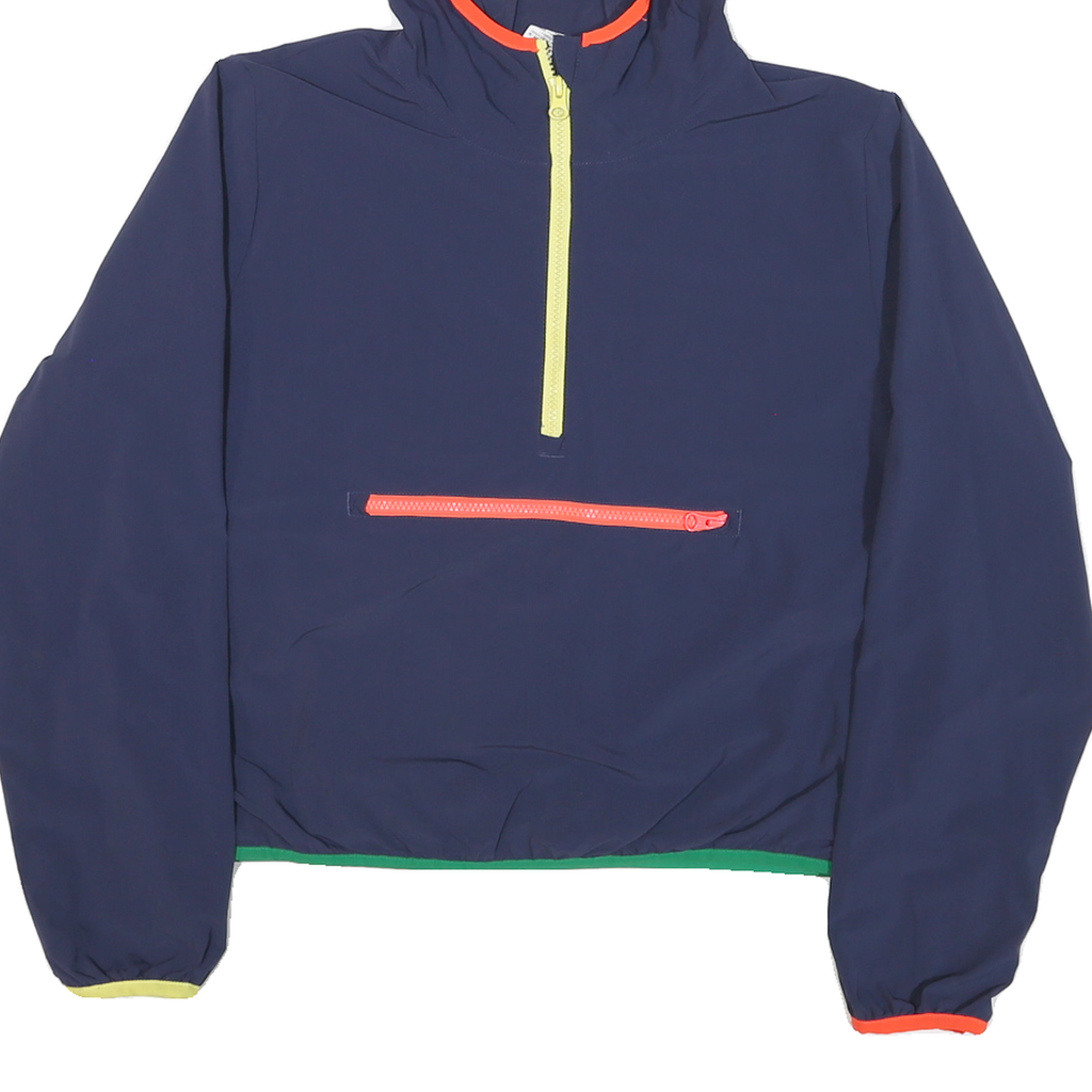 NEW BALANCE Womens Blue Lightweight Polyester Blend Half Zip Hoodie Jacket M