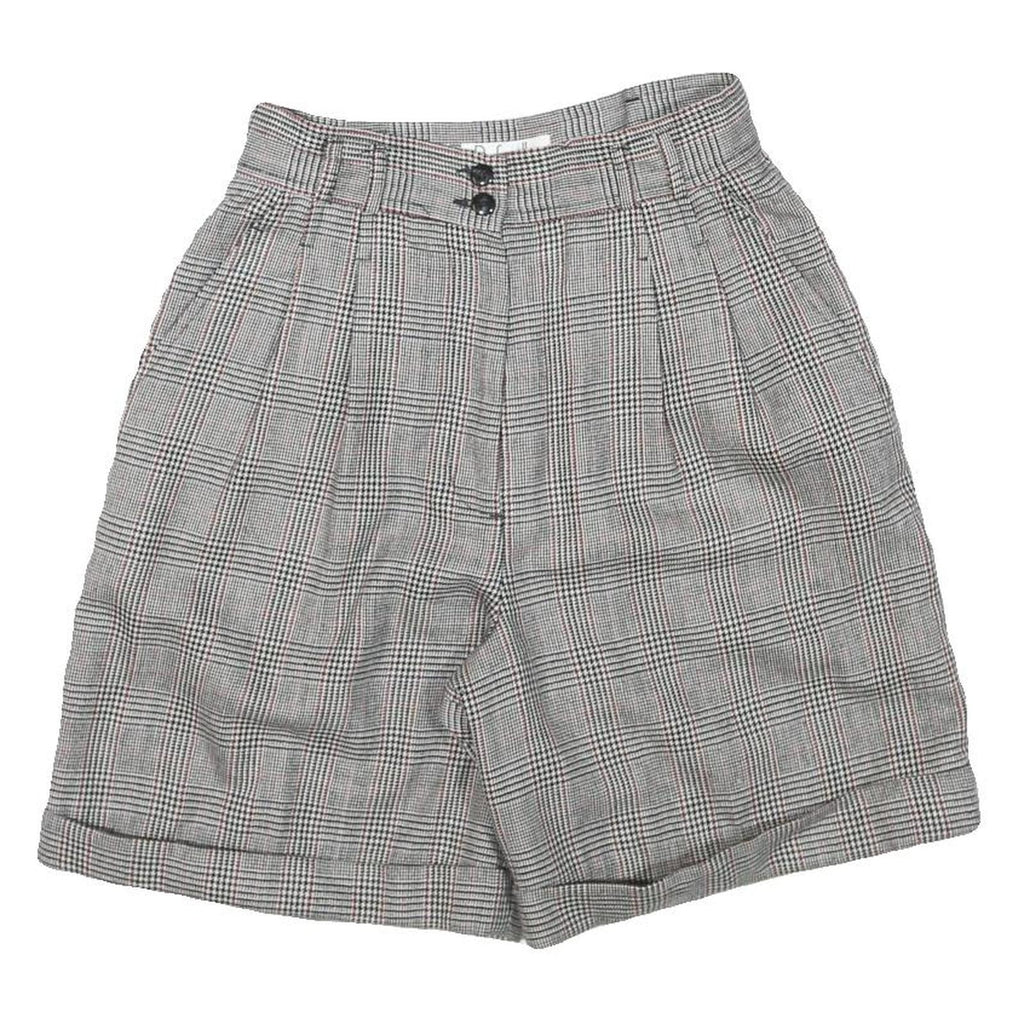 RAFAELLA Womens Shorts Grey Checked Classic UK 8 W26 Wool Tailored