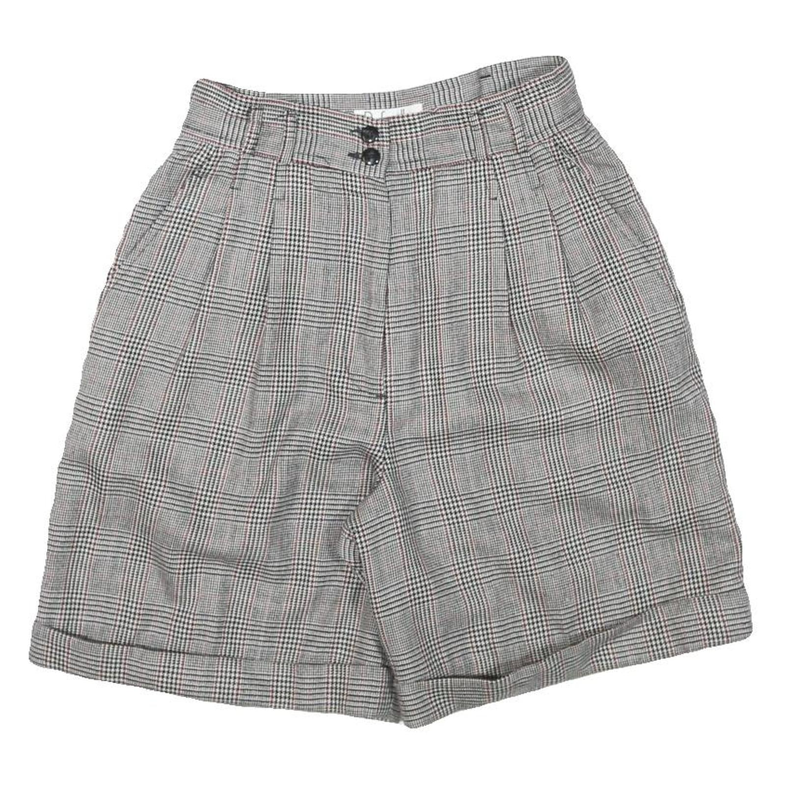 RAFAELLA Womens Shorts Grey Checked Classic UK 8 W26 Wool Tailored