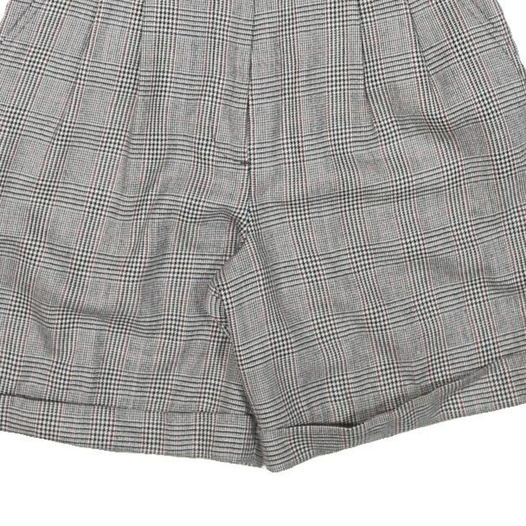 RAFAELLA Womens Shorts Grey Checked Classic UK 8 W26 Wool Tailored