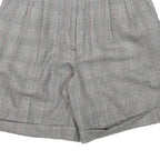 RAFAELLA Womens Shorts Grey Checked Classic UK 8 W26 Wool Tailored