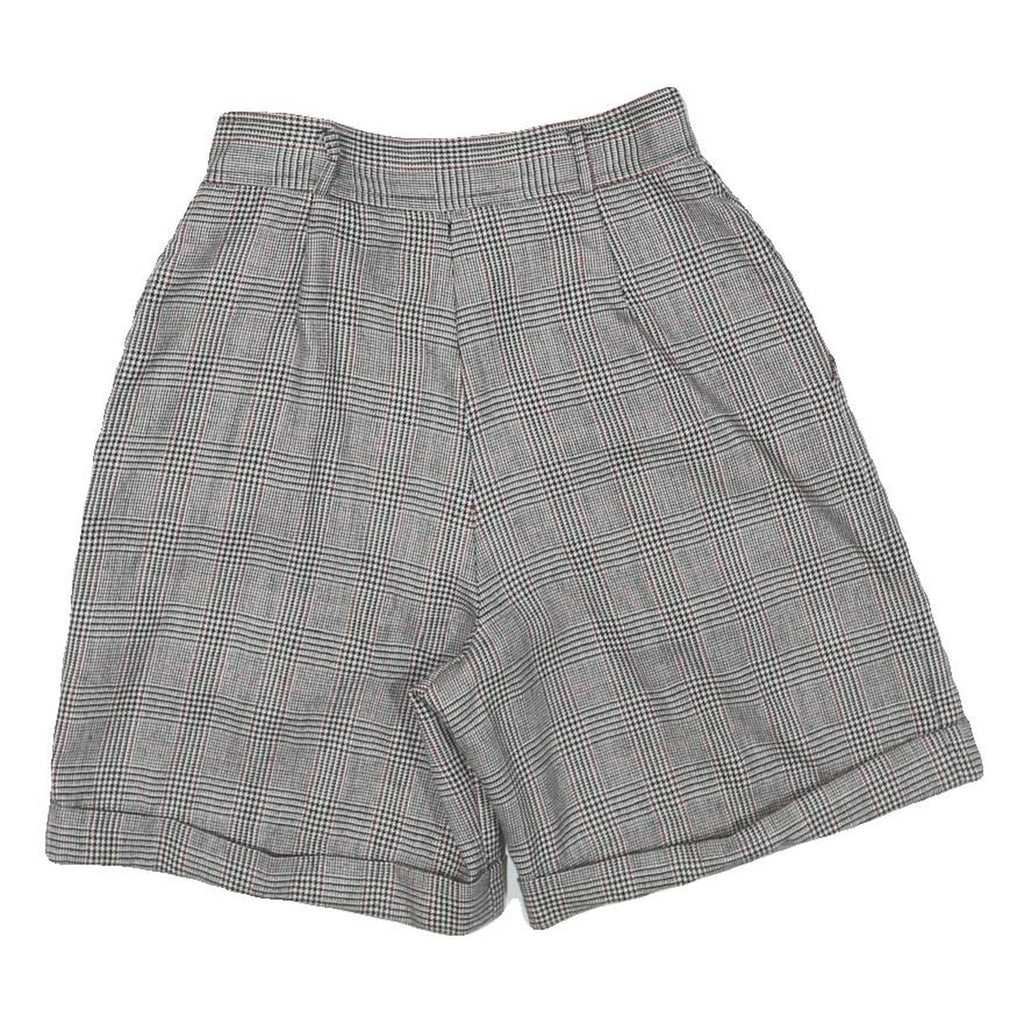 RAFAELLA Womens Shorts Grey Checked Classic UK 8 W26 Wool Tailored