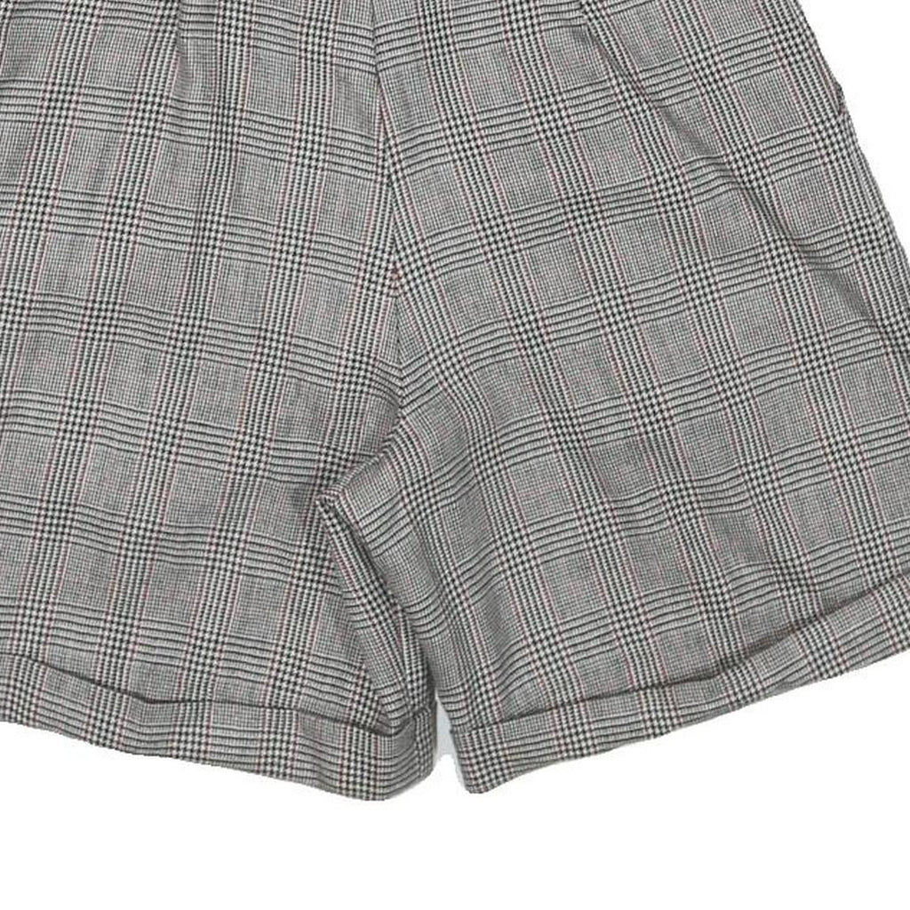 RAFAELLA Womens Shorts Grey Checked Classic UK 8 W26 Wool Tailored