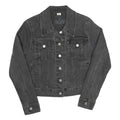 LEVI'S Womens Black Denim Jacket M Cotton Blend Classic Button Closure
