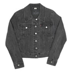 LEVI'S Womens Black Denim Jacket M Cotton Blend Classic Button Closure