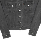 LEVI'S Womens Black Denim Jacket M Cotton Blend Classic Button Closure