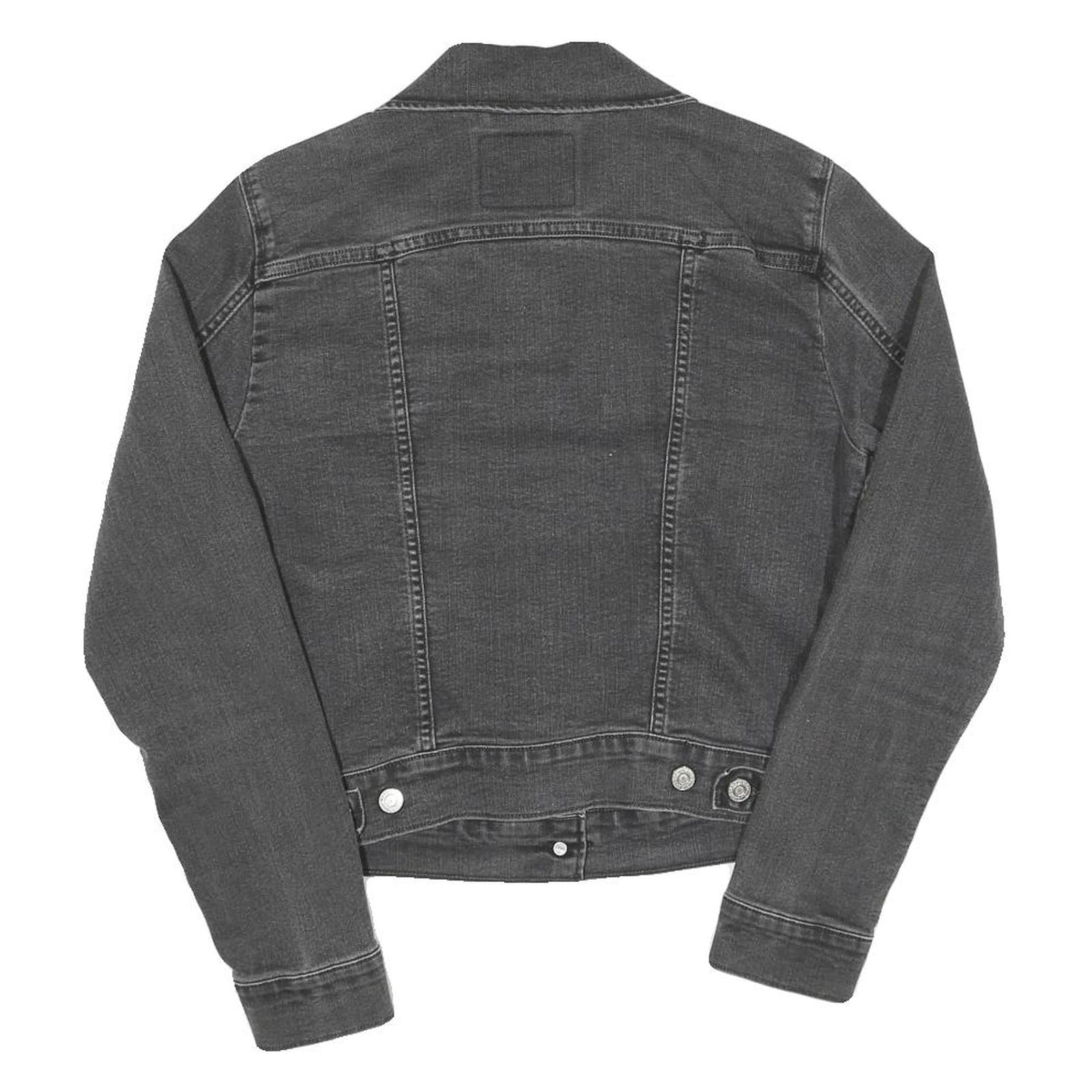 LEVI'S Womens Black Denim Jacket M Cotton Blend Classic Button Closure