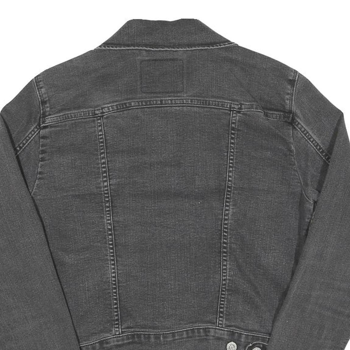 LEVI'S Womens Black Denim Jacket M Cotton Blend Classic Button Closure