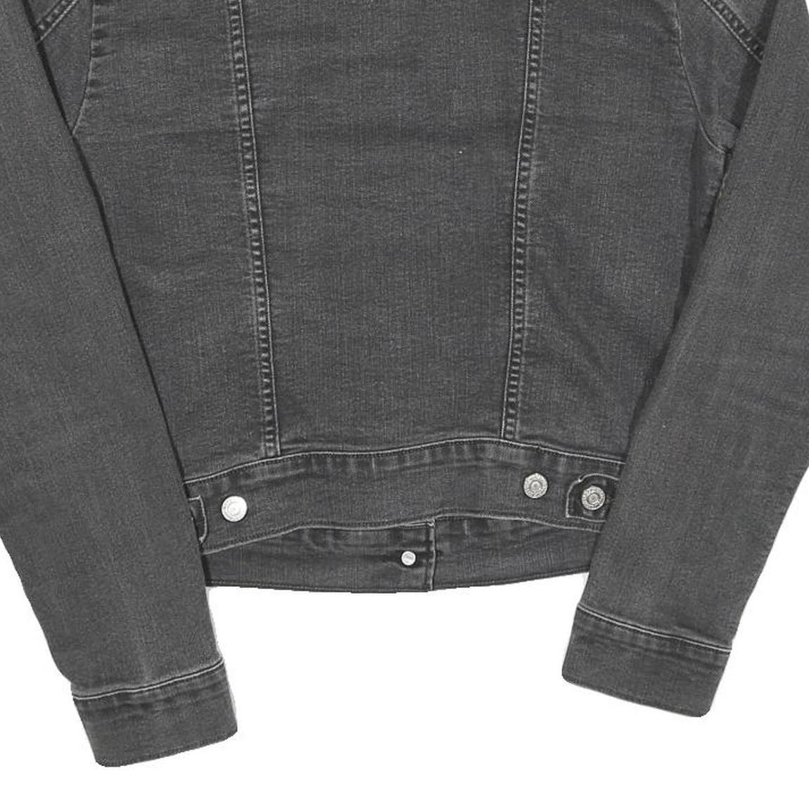 LEVI'S Womens Black Denim Jacket M Cotton Blend Classic Button Closure