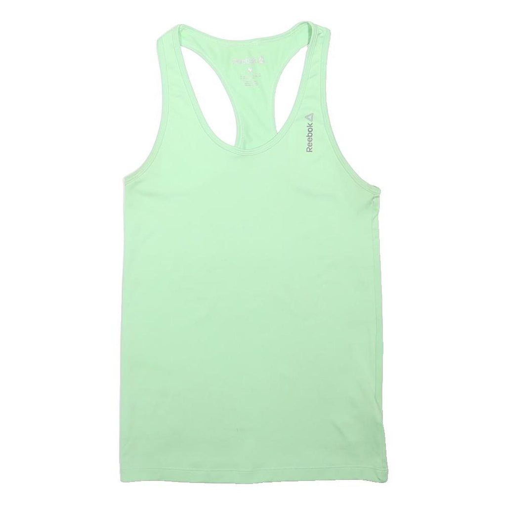 REEBOK Womens Green Racer Back Sleeveless Sports Top M Polyester Blend