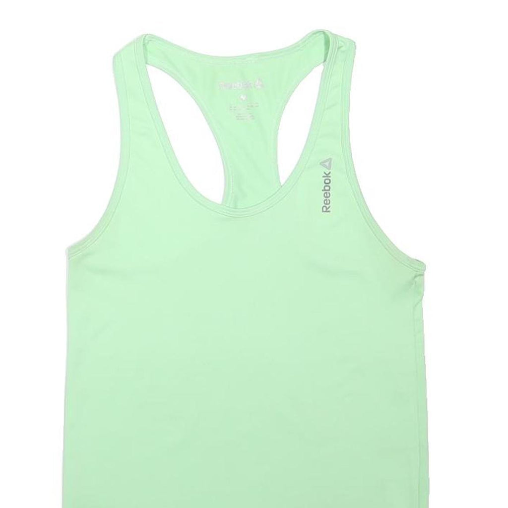 REEBOK Womens Green Racer Back Sleeveless Sports Top M Polyester Blend