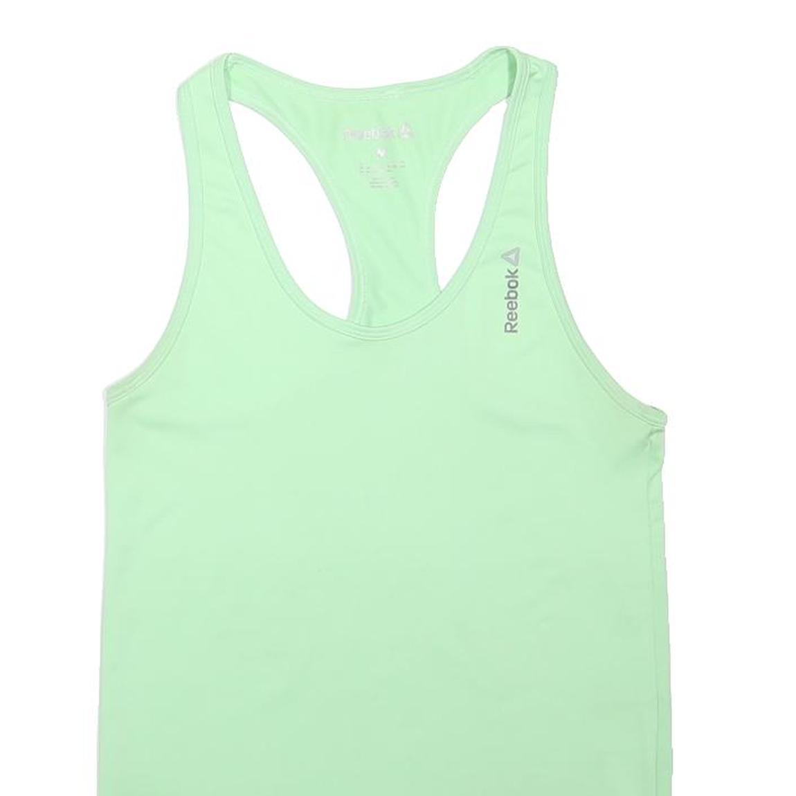 REEBOK Womens Green Racer Back Sleeveless Sports Top M Polyester Blend