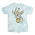 THE MOUNTAIN Womens Blue Tie Dye Giraffe T-Shirt L Short Sleeve Crew Neck Animal