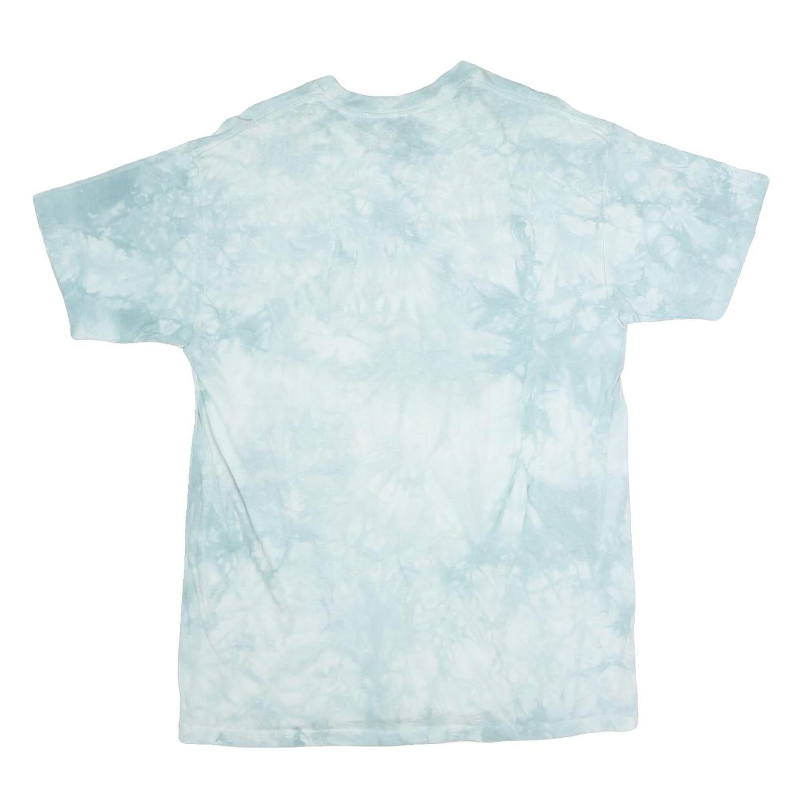 THE MOUNTAIN Womens Blue Tie Dye Giraffe T-Shirt L Short Sleeve Crew Neck Animal