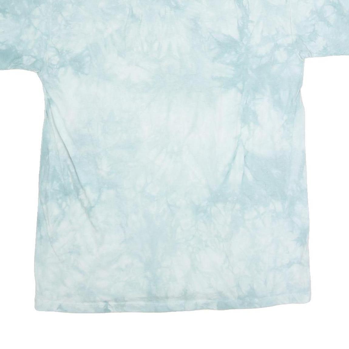 THE MOUNTAIN Womens Blue Tie Dye Giraffe T-Shirt L Short Sleeve Crew Neck Animal