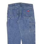 DICKIES Mens Jeans Blue Regular Straight Denim W40 L30 Workwear Zip Pockets