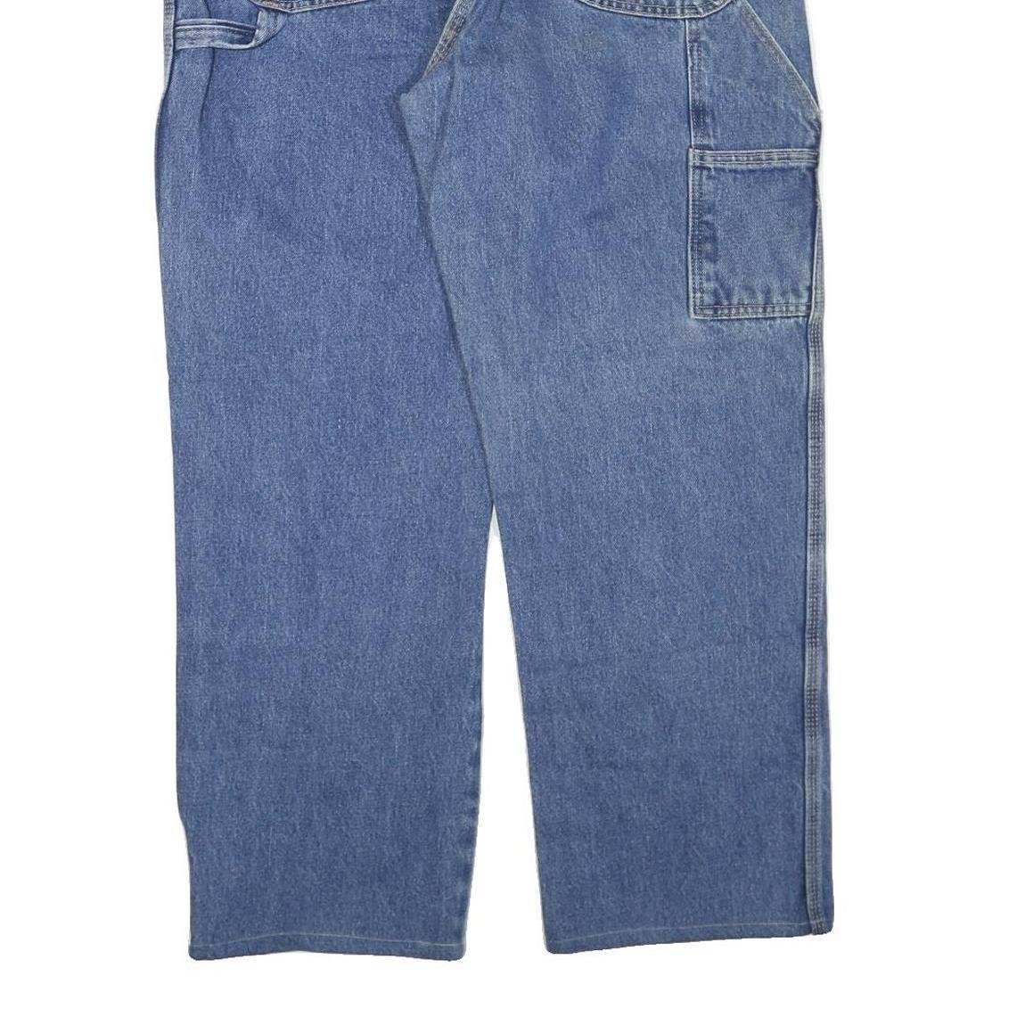 DICKIES Mens Jeans Blue Regular Straight Denim W40 L30 Workwear Zip Pockets