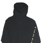 NIKE Mens Black Pullover Hoodie XS Cotton Blend Zip Sweatshirt Swoosh Print