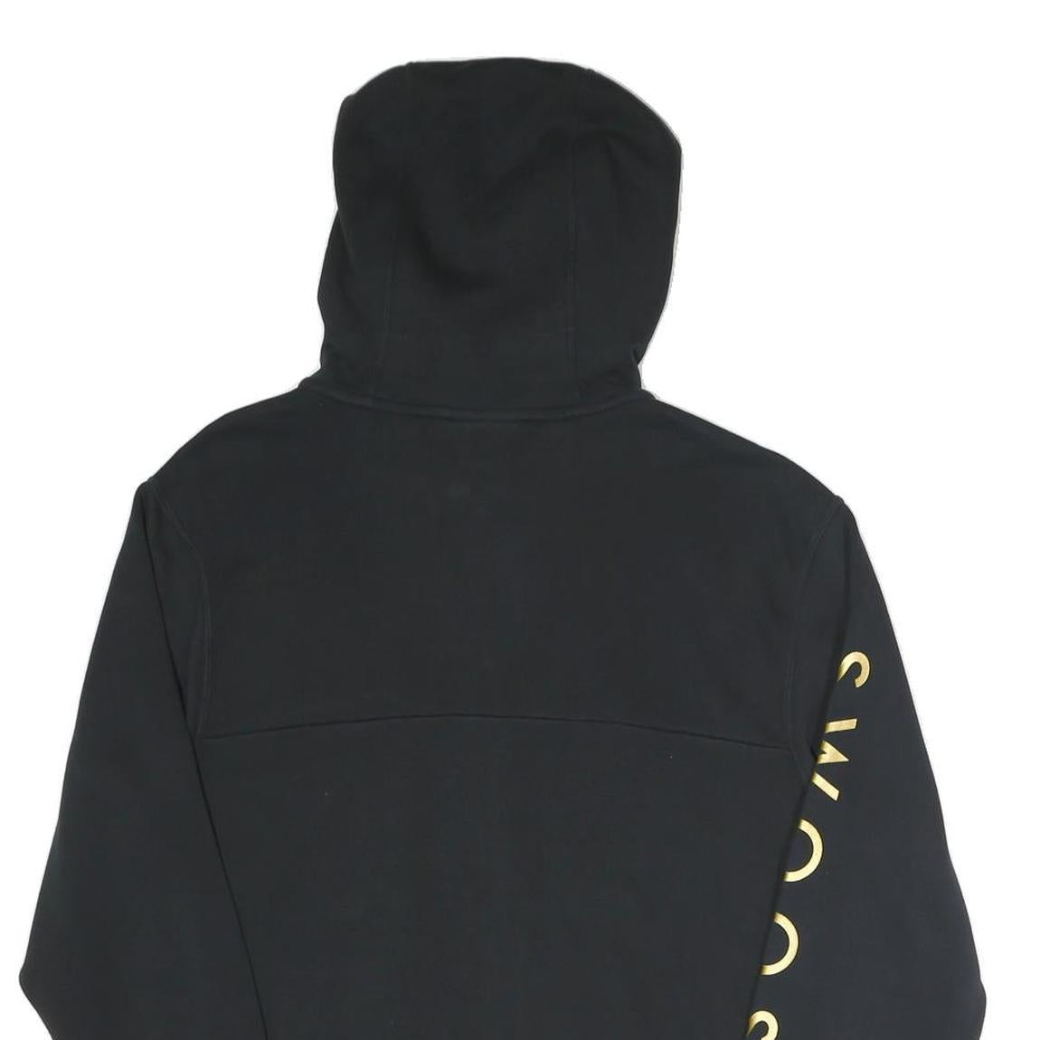 NIKE Mens Black Pullover Hoodie XS Cotton Blend Zip Sweatshirt Swoosh Print