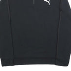 PUMA Mens Black Cotton Blend Pullover Sweatshirt L Half Zip Sportswear