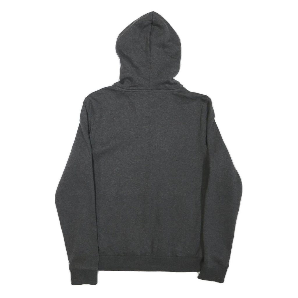 PUMA Mens Grey Cotton Blend Pullover Hoodie M Logo Print Drawstring Hood