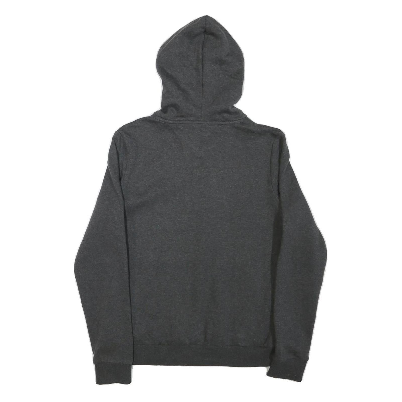 PUMA Mens Grey Cotton Blend Pullover Hoodie M Logo Print Drawstring Hood