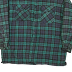 MARK 2 Mens Green & Blue Check Shirt L Cotton Blend Casual Button-Up